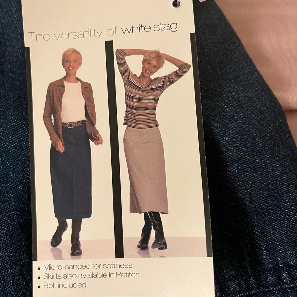 NWT Dark Blue Denim Midi Skirt - Classic Women's Denim - Picture 3 of 7